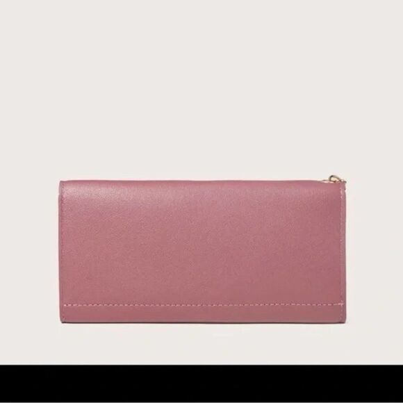 Barbie Pink Wallet with Gold Heart and Fringe Tassel and Envelope Snap Closure - Picture 5 of 5